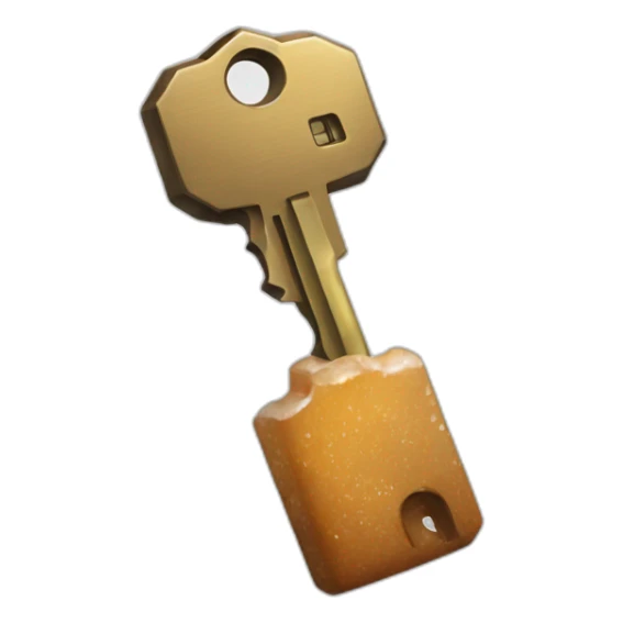 housekey with salt on the tip sticker