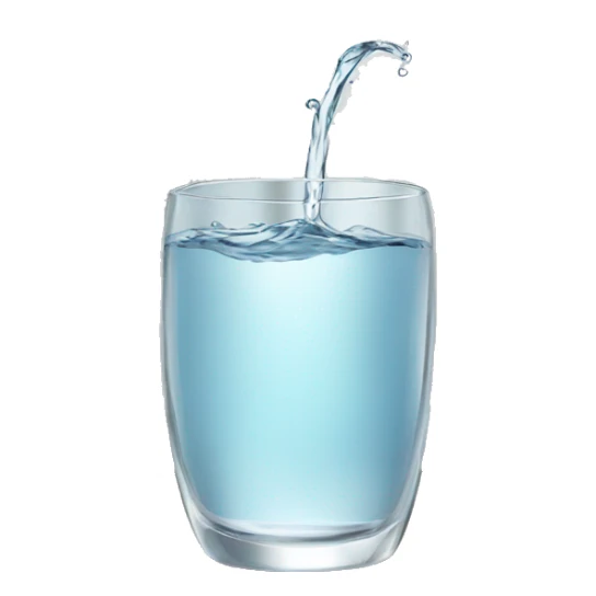 Cup of water in a beautiful clear glass  sticker