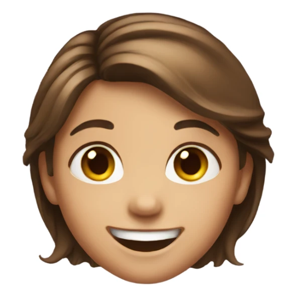 grinning girl with brown hair sticker