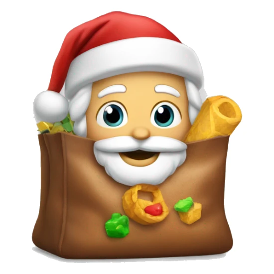 Santa llevando carbón en su bolsa de juguetes  sticker