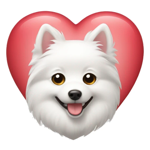 japanese spitz dog with heart sticker