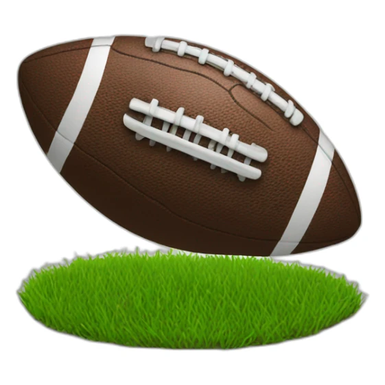 a football with a foot sticker