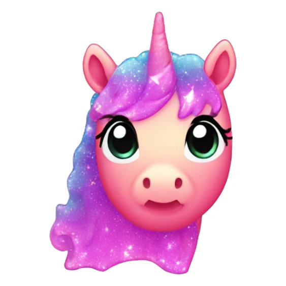 Kawaii neon star glitter jelly horse emoji    sticker