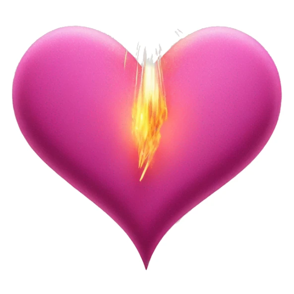 corazon brillante color rosa tornasolado con fuegos artificiales sticker