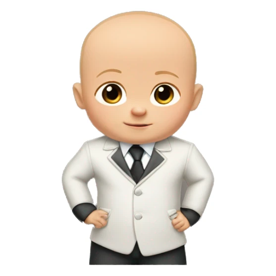 the boss baby coat suit with less hair sticker