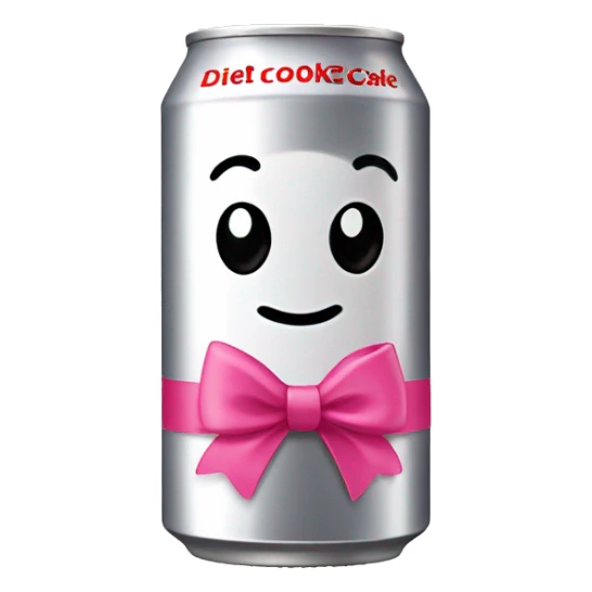 Diet Coke can with pink bow on top  sticker