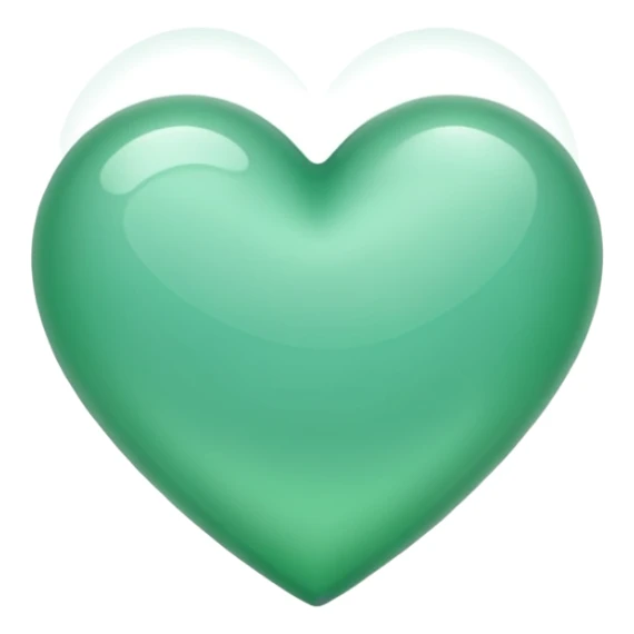 green heart looking ios but the color is more like seaform sticker