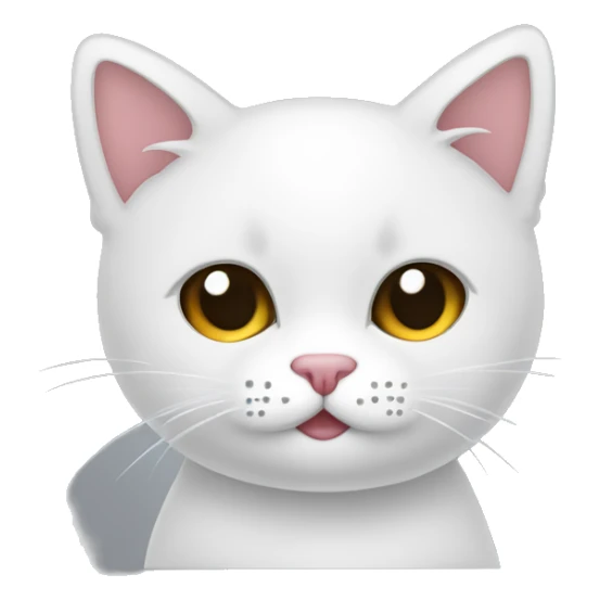 Gato color blanco con manchas negras en el rosrtro sticker