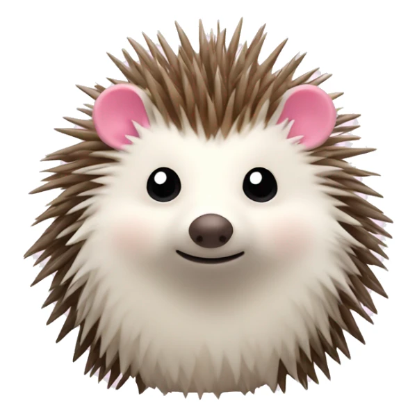 Hedgehog white creamy quills one pink ear one brown ear different colored ears  sticker