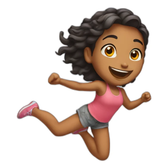 jumpunghappy girl sticker