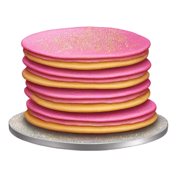 1 stack of pancakes that are pink with glitter  sticker