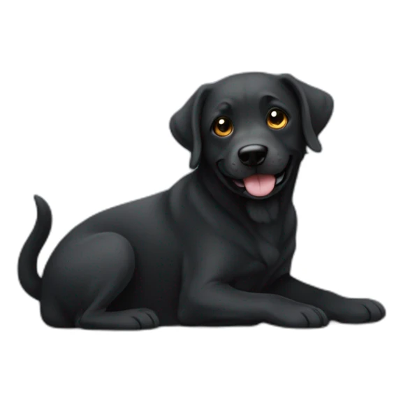 Un chien noir qui fais coucou avec sa patte avant sticker