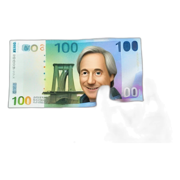 Custom 1000 euro rainbow note with one of the Europe bridges sticker