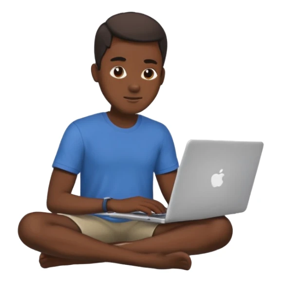 its a black colored man sitting working on a laptop with no face or anything sticker