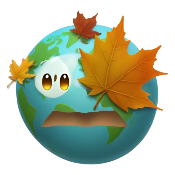 Autumn leafs with seasons and the world showing sadness for loosing someone. sticker