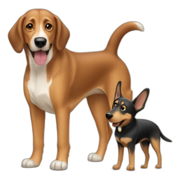 coonhound and German shepherd mix dog walking sticker
