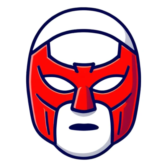 red and black luchador mask sticker