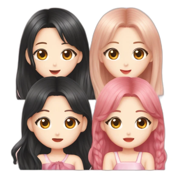 blackpink-lisa-rosé-jennie-jisoo-four asian girls sticker