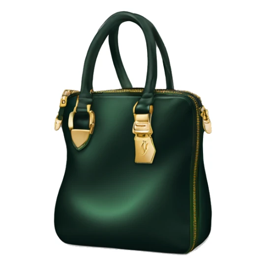 Black Designer Louis Vuitton bag with dark green monogram and dark green trim and gold details sticker