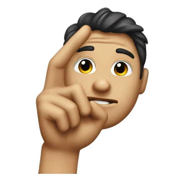 A Face holding up an L sign on his forehead with his fingers  sticker