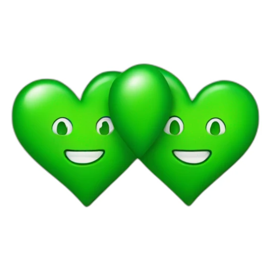 Two-Green-heart sticker