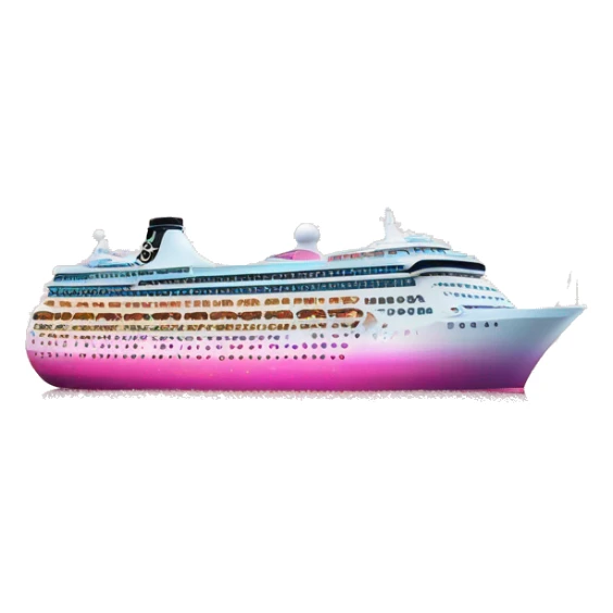 Pink ombre cruise ship with glitter sticker