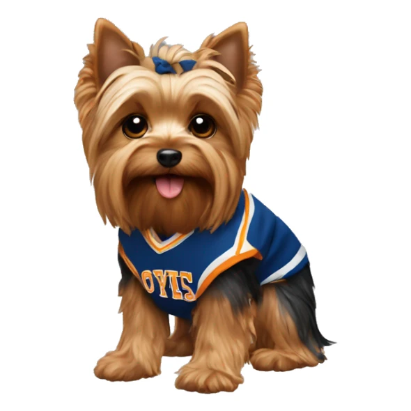 Yorkie in basketball uniform  sticker