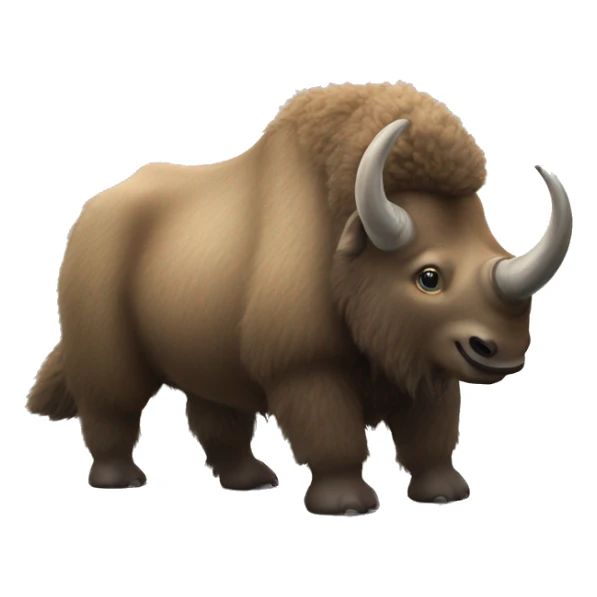 Woolly Rhinoceros Giant nose horn, Full Body sticker
