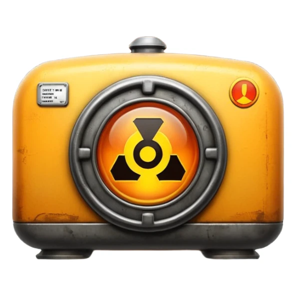 Minimal logo emoji with a glowing amber industrial emblem above bold text reading “THE FACILITY”, dark background, clean typography, sci-fi bunker aesthetic, high contrast, sticker