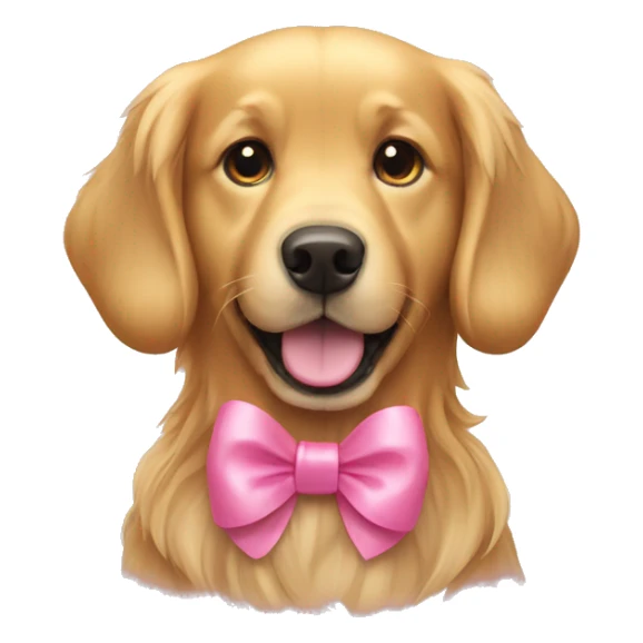 Golden Retriever with a Pink Bow sticker