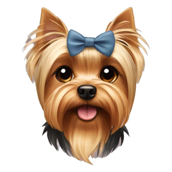 yorkshire terrier with a bow sticker