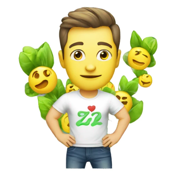 Zelensky in a T-shirt with the inscription Z sticker