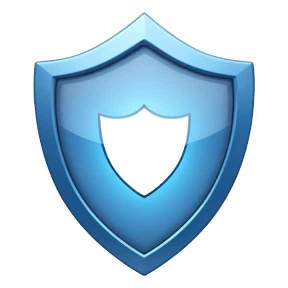 blue shield with a shiny, reflective center, no symbols sticker