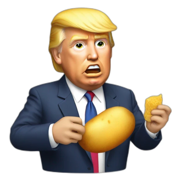 Donald Trump qui mange une patate sticker