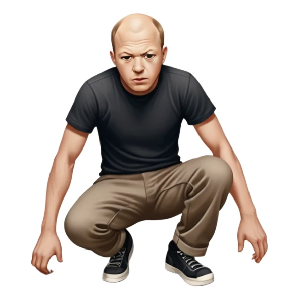 Jackson pollock the abstract artist flicking black white and red paint onto a canvas on the ground sticker