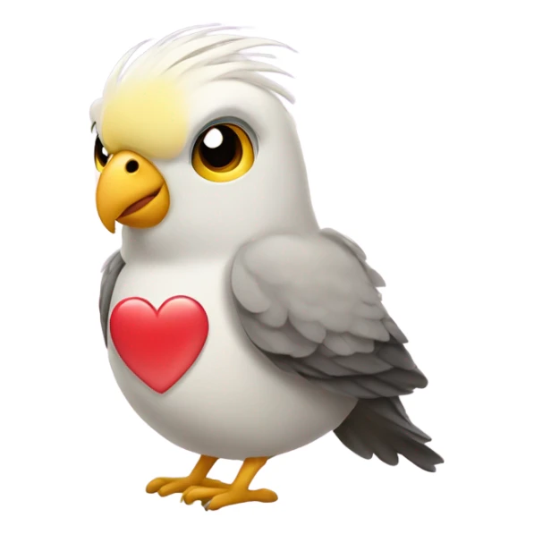 Cockatiel bird with heart shaped eyes sticker