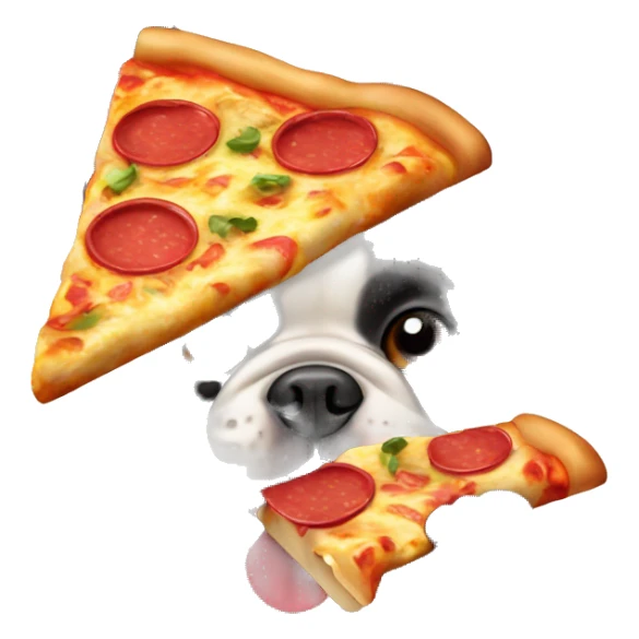 French Bulldog eating pizza sticker