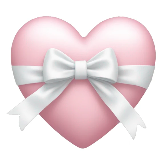 Pastel pink heart with white bow sticker