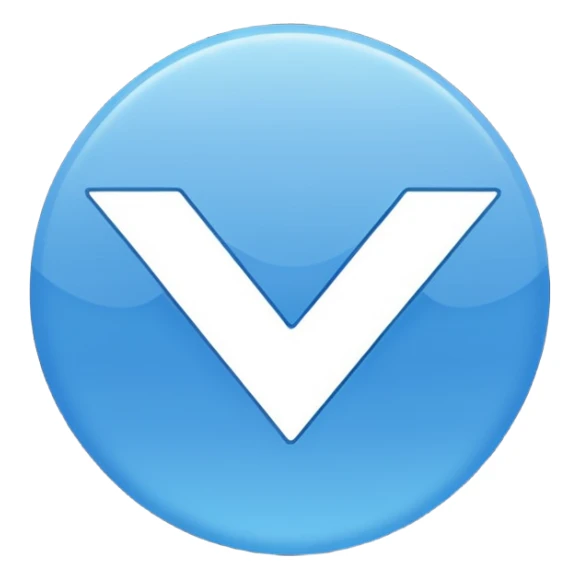 Mavi yuvarlak içinde beyaz tik sticker