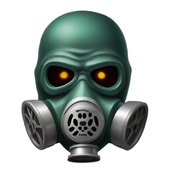 Angry Skull wearing full face gas mask sticker