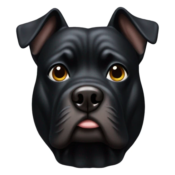 A fat black dog with a poop on his head  sticker