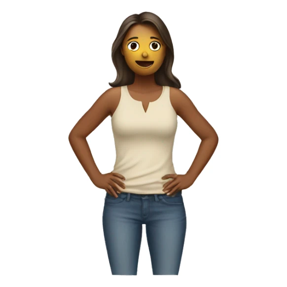 Generate an emoji of a woman covering her torso sticker