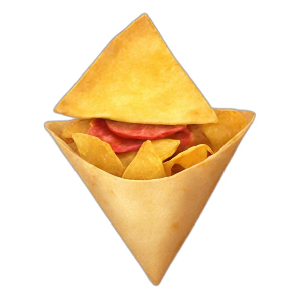 tortilla chip with a little nugget of meat on it sticker