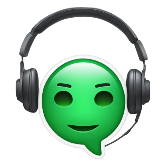 WHATSAPP ICON BUT WITH HEADPHONES (WHATSAPP ASSISTANT) sticker