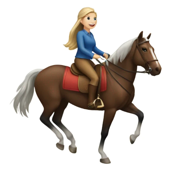 Caucasian women riding horses sticker