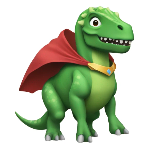Dinosaur with hero cape and hero mask sticker