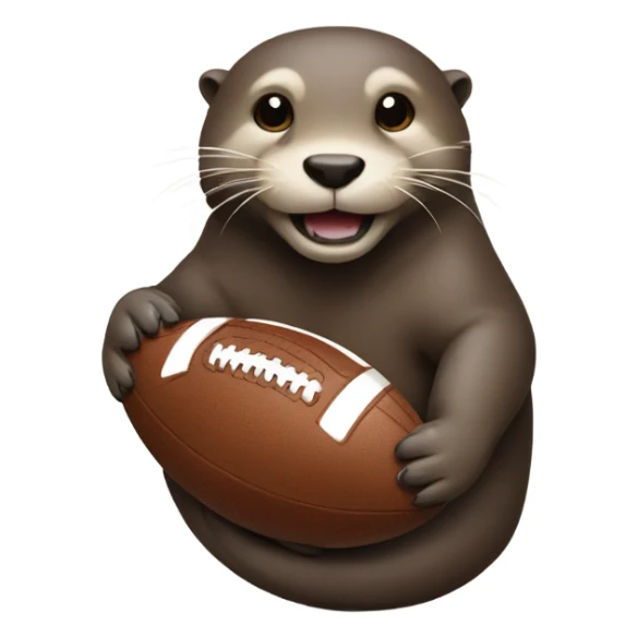 An otter holding a football  sticker