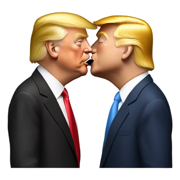 elon musk kissing donald trump sticker
