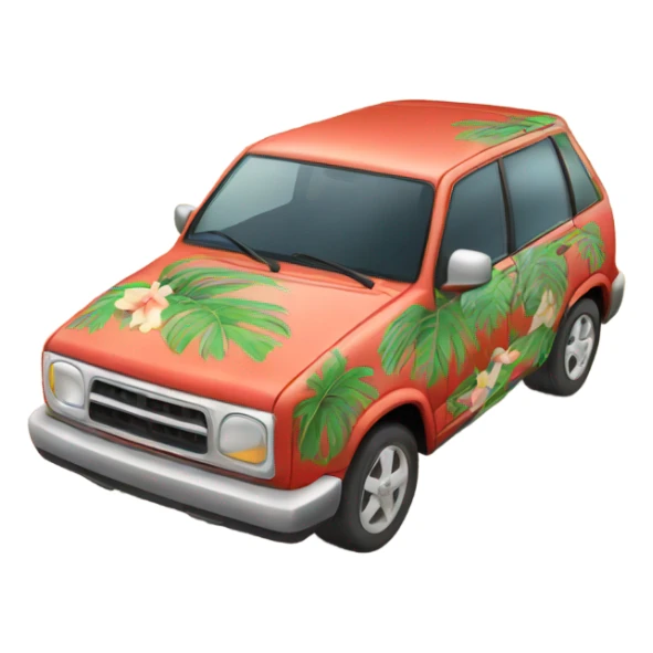 A car in a Hawaiian shirt  sticker