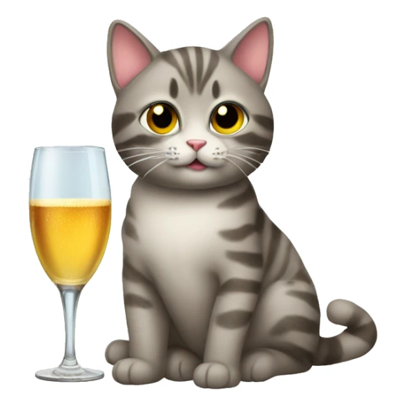 Cat with a glass of Champaign  sticker